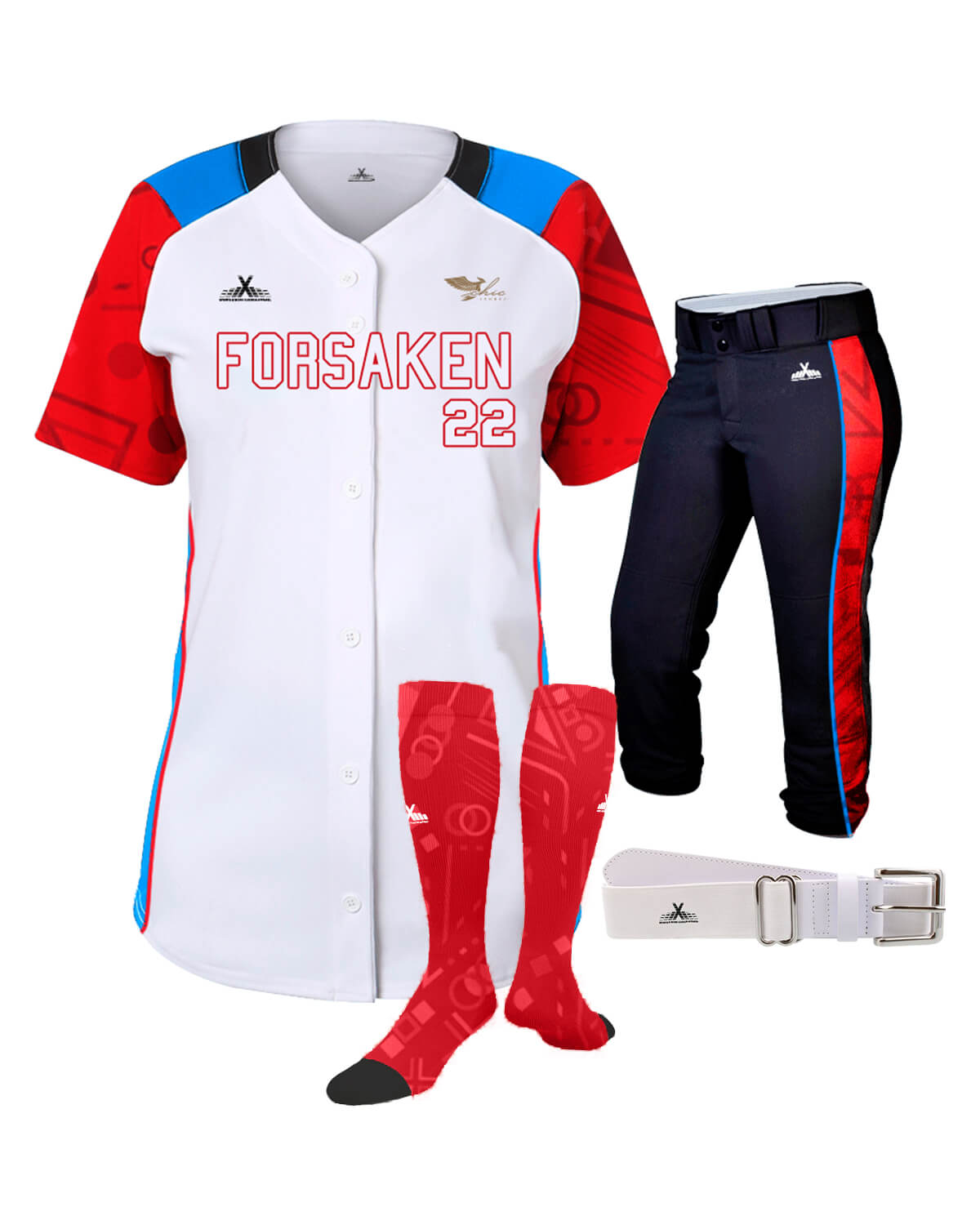 Custom Softball (Jersey + Pant + Socks + Belt) - For Women