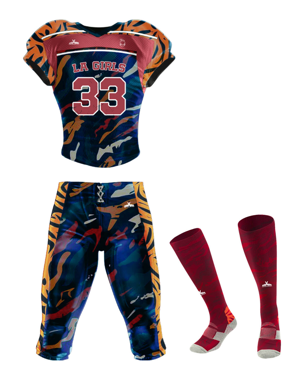 Custom Football Uniform (Jersery + Pant + Socks) - For Women