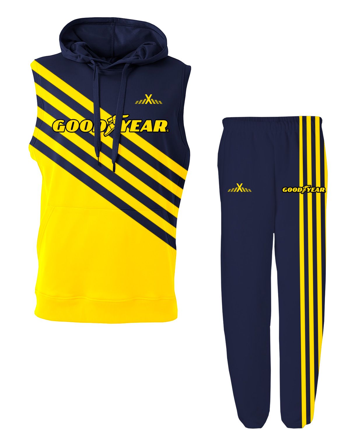 Custom Sleeveless Hooded Sweatsuit - For Men